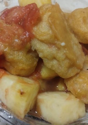 からあげチキンと果物-レシピのメイン写真