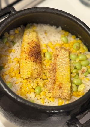 とうもろこしとえだまめの土鍋ごはん-レシピのメイン写真