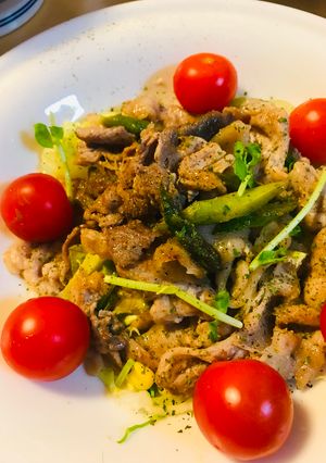 豚こまぎれ肉＆アスパラの蜂蜜レモン炒め-レシピのメイン写真