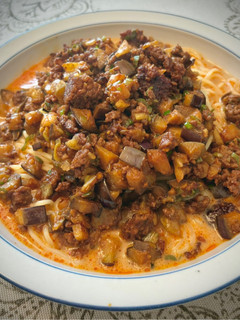 茄子肉味噌で♪市販の担々麺をごちそうに-レシピのメイン写真
