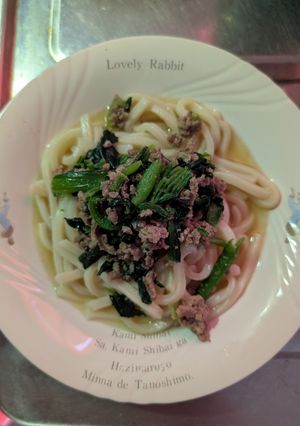 簡単★ほうれん草と挽肉のめんつゆうどん-レシピのメイン写真