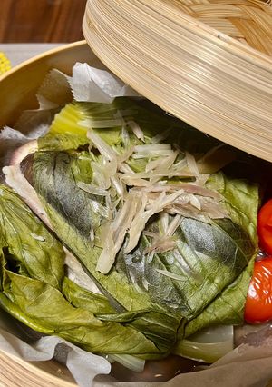 なすと青梗菜と豚ばらの重ね蒸し-レシピのメイン写真