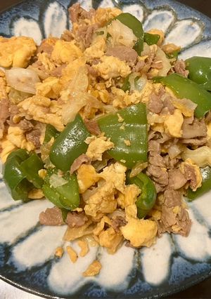 ピーマンとキャベツと卵の豚肉炒め-レシピのメイン写真