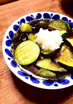 今夜の夕飯!作り置きにズッキーニの揚げ浸-レシピのメイン写真