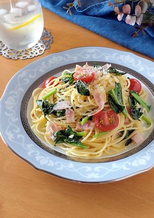 ソフトケールとミニトマトのオイルパスタ-レシピのメイン写真