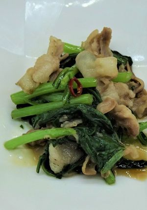 春菊と豚肉の大分風炒め-レシピのメイン写真