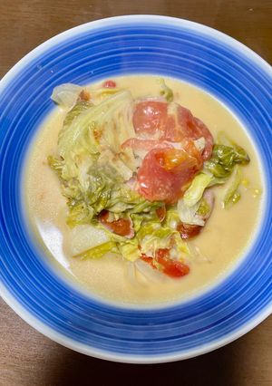 これも簡単！キャベツとトマトのチーズ煮-レシピのメイン写真