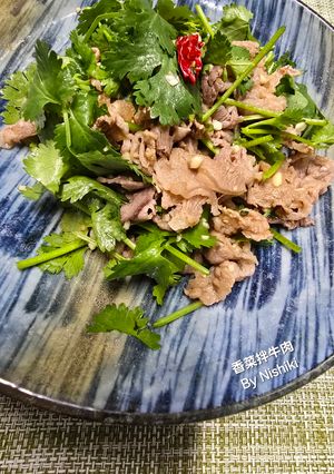 台湾家庭料理*茹で牛肉とパクチーあえ-レシピのメイン写真