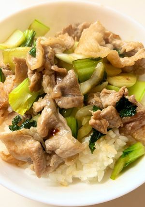 豚肉とチンゲン菜炒めのどんぶり-レシピのメイン写真