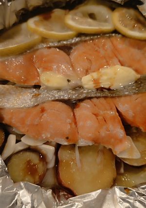 ズボラダイエット！秋鮭満腹ホイル焼き-レシピのメイン写真