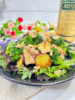 さつま芋とチキンのクルミホットサラダ-レシピのメイン写真