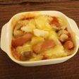 レンチン!椎茸とウインナーのパングラタン