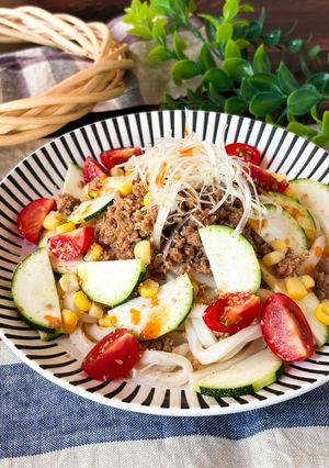 夏野菜のジャージャー麺風冷やしうどん-レシピのメイン写真