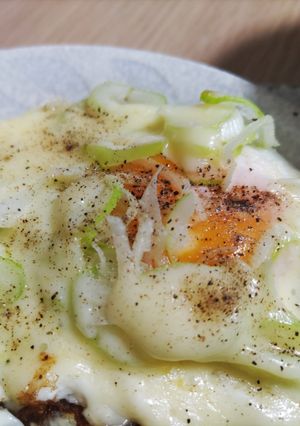 ねぎチーズ目玉焼き※簡単朝ご飯-レシピのメイン写真