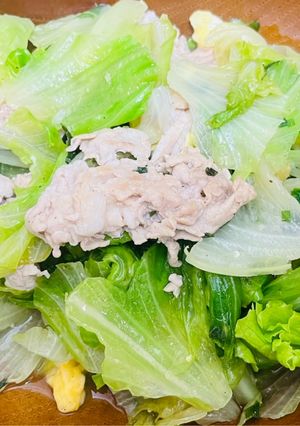 豚肉とたまごとレタスの炒め-レシピのメイン写真