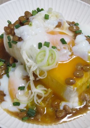 納豆温玉のせ冷や奴-レシピのメイン写真