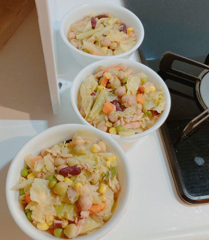 ヘルシー朝食♪野菜とツナと豆のポトフ-レシピのメイン写真