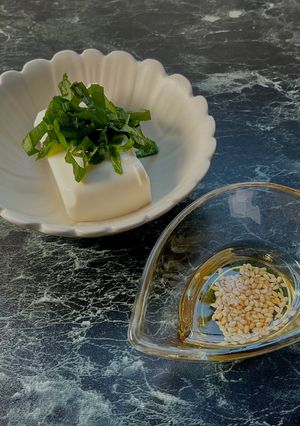 冷奴　バジル白だしオリーブオイル-レシピのメイン写真