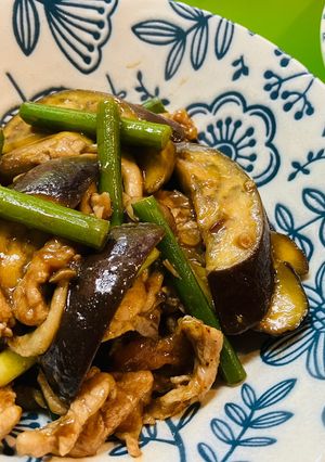 *豚肉となすとニンニクの芽の中華風炒め物*-レシピのメイン写真