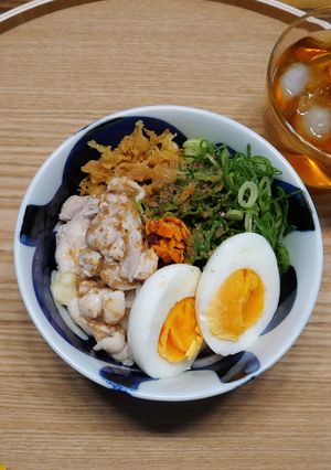 蒸し鶏ぶっかけうどん-レシピのメイン写真
