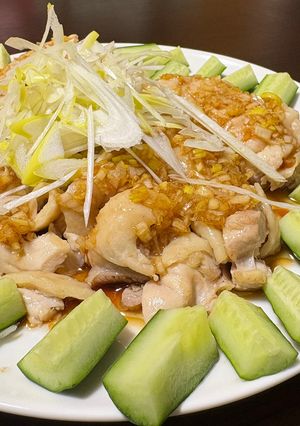 本格♫蒸し鶏のネギ油ソースかけ-レシピのメイン写真