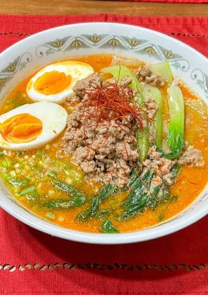 担々麺のスープ、グルテンフリー麺と-レシピのメイン写真