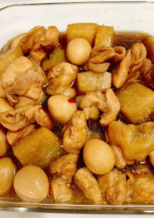 鶏肉とこんにゃくとうずらの甘辛煮⭐︎-レシピのメイン写真