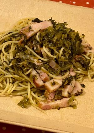 ベーコン入りからし高菜のパスタ-レシピのメイン写真