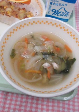 【学校給食】鶏肉と野菜のスープ-レシピのメイン写真