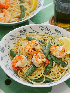 スナップエンドウとエビのパスタ-レシピのメイン写真