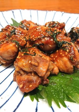 鶏もも肉の味噌ダレ照り焼き〜青紫蘇風味〜-レシピのメイン写真