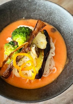 彩り夏野菜の冷製ガスパッチョ素麺-レシピのメイン写真