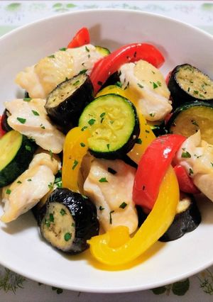 夏の夕飯簡単ズッキーニ夏野菜鶏胸肉グリル-レシピのメイン写真