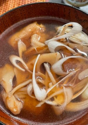 蓮根と茄子と舞茸のお味噌汁-レシピのメイン写真