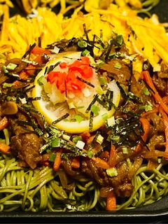 ホットプレート,野菜入り瓦そば!-レシピのメイン写真