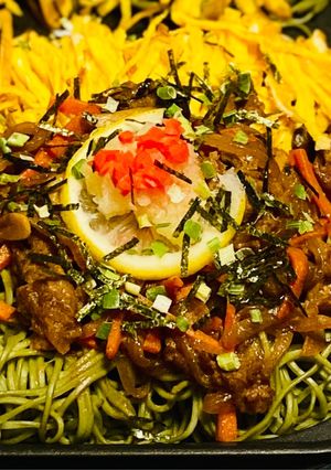 ホットプレート，野菜入り瓦そば！-レシピのメイン写真