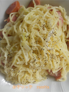 即席簡単カルボナーラ風白菜やきそば-レシピのメイン写真