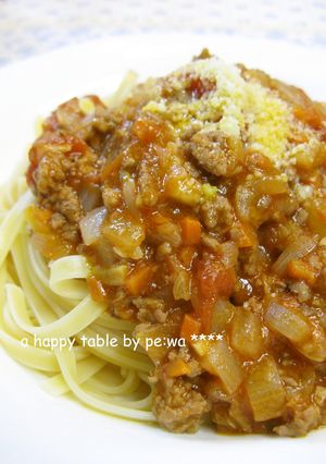 簡単！玉ねぎたっぷりミートソースパスタ。-レシピのメイン写真