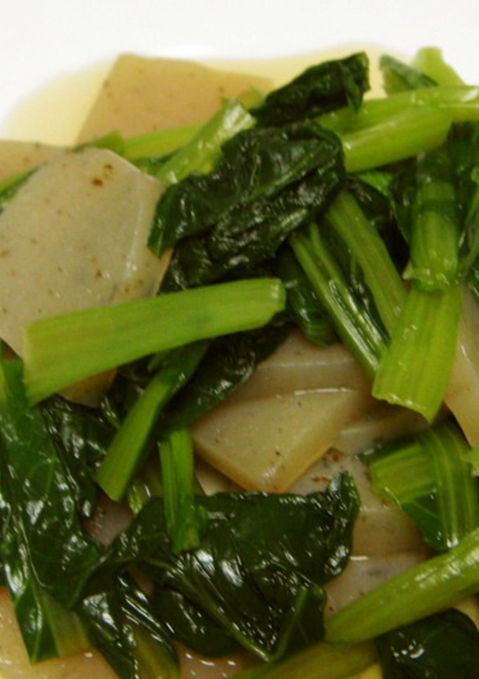 こんにゃくと小松菜の煮物風-レシピのメイン写真