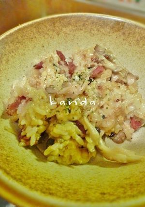 少ないご飯で出来る！カルボナーラ飯-レシピのメイン写真