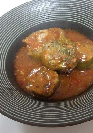 ピーマンの肉詰めミートソース煮込み-レシピのメイン写真