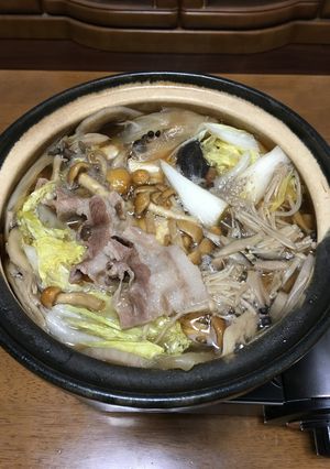 きのこと豚肉の一人鍋♪(修正中)-レシピのメイン写真
