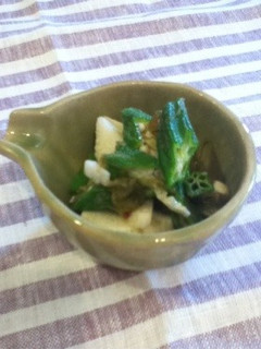 和食小鉢♪オクラと長芋の梅肉とろろ和え-レシピのメイン写真