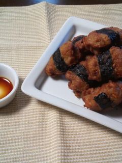 蓮根•鶏ミンチの磯部揚げ-レシピのメイン写真