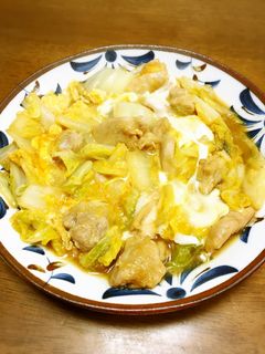 白菜と鶏肉の卵とじ-レシピのメイン写真