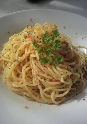 フライパンいらず！簡単さけフレークパスタ-レシピのメイン写真