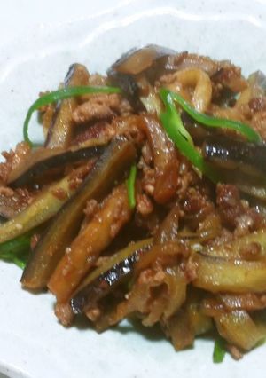 茄子の挽き肉炒め（トマトケチャップ味）-レシピのメイン写真