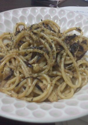 ひじきとまこものバター+出汁パスタ-レシピのメイン写真