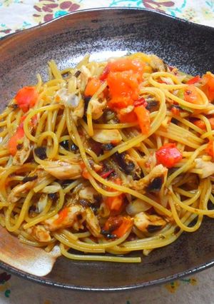 海苔の佃煮トマトパスタ-レシピのメイン写真