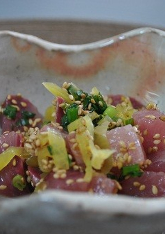 かんぱちと沢庵の和えもの-レシピのメイン写真